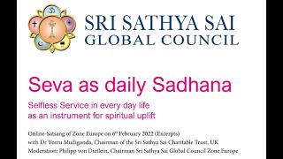 quotSeva as a daily Sadhanaquot satsang by Dr Veeru Mudigonda  6th February 2022 [upl. by Mandych]