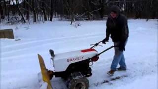 Cold start of the 1959 LI gravely walk behind and snow plowing [upl. by Sweet]