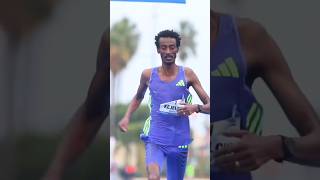 Yomif Kejelcha  Half Marathon World Record 5730quot worldrecords halfmarathon trackandfield [upl. by Atiuqrahc]