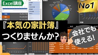 【エクセル講座1日目】本気の家計簿を作ってみました！会社でも役立つスキル詰め込みましたので練習には最適です！サンプルファイルダウンロードできます！ [upl. by Antonetta72]