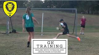 Dealing with cutbacks  Goalkeeper Training [upl. by Lancey34]