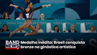 Brasil conquista bronze na ginástica artística  BandNews Tv [upl. by Zrike]