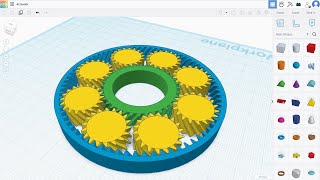 Engranaje planetario en Tinkercad  Actuador Robot  Robot Servo [upl. by Azmah]