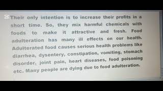 Food Adulteration  Food adulteration paragraph [upl. by Mashe313]