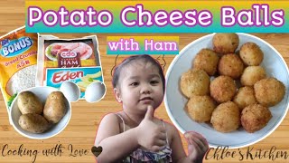 Potato Cheese Balls with ham  Easy Merienda for Kids  Chloes Kitchen [upl. by Cavil]