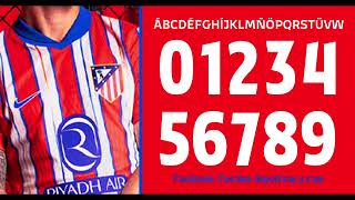 Tipografia Atlético de Madrid UCL 2024  2025 free download Champions League font 2024 [upl. by Nonnac268]