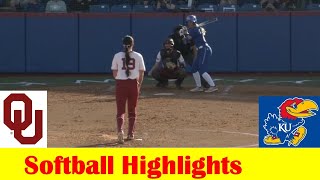 1 Oklahoma vs 24 Kansas Softball Game 2 Highlights March 29 2024 [upl. by Lodovico]