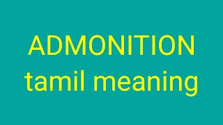 ADMONITION tamil meaningsasikumar [upl. by Petie]