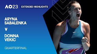 Aryna Sabalenka v Donna Vekic Extended Highlights  Australian Open 2023 Quarterfinal [upl. by Eelarual]