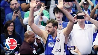 Dirk Nowitzki electrifies Dallas crowd scoring 30 in his final Mavericks home game  NBA Highlights [upl. by Enimasaj]