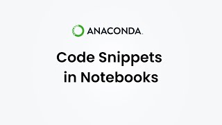 Code Snippets in Notebooks with Anaconda Toolbox [upl. by Naujek]