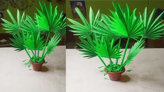 Diy Palm tree making at home with paper  Easy and unique palm tree making [upl. by Ailedamla]