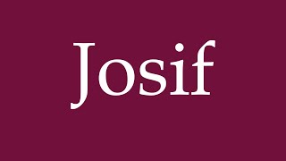 How to Pronounce Josif Correctly in German [upl. by Renat202]