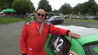 Loton Park Hillclimb August 24th 25th 2024 approach to triangle and chat with Tony Feakins [upl. by Enelyad832]