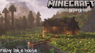 Rainy Lake House  Minecraft Relaxing Longplay No Commentary 120 [upl. by Akemahc]