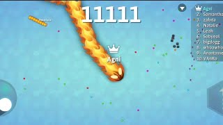 I Reached 11111 points in Snakeio 🐍 in the shortest possible time 🐍 Biggest snake in the Map [upl. by Nnaeirelav]