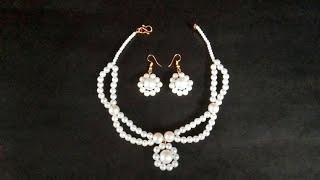 How to make pearl necklace at home  easy jewelry making for beginners [upl. by Clarance]