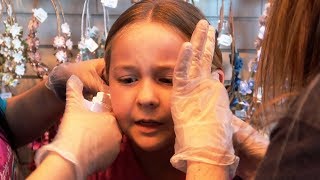 9 Year Old Gets Her Ears Pierced At Claires [upl. by Elad]