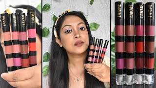 Lakme Ultimate Glam 4 in 1 Lip Stack Review amp Swatches Lakme 4 in 1 Liquid Lipstick Lakme 4 in 1 [upl. by Doersten]