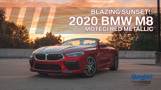 BLAZING SUNSET Motegi Red 2020 BMW M8 Convertible  Hendrick BMW [upl. by Guss287]