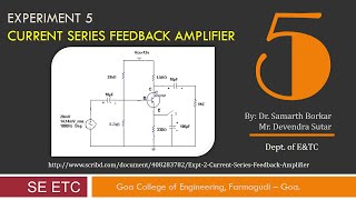 EDC Expt 5  Current Series feedback Amplifier using CE config  Electronic Devices and Circuits [upl. by Norad977]