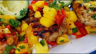 Grilled Lime Chicken With Mango Salsa [upl. by Rehpotsihc474]