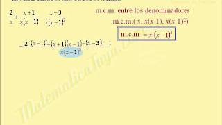 SUMAS DE EXPRESIONES RACIONALES POR EL mcm DE LOS DENOMINADORES CON JUSTIFICACIÓN [upl. by Duntson34]