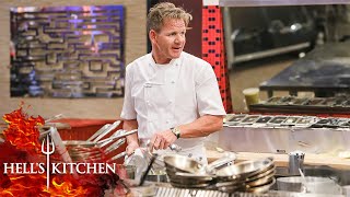 Gordon Ramsay Cooks AGAINST The Chefs in Hells Kitchen [upl. by Arfihs206]