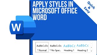 Apply styles in Microsoft Office Word [upl. by Acinimod]