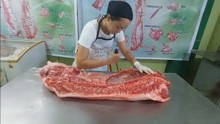 LADY BUTCHER  DEBONER  MEAT CUTTER  JEAN BARCELONA MOLINA [upl. by Yves841]