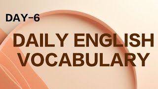 DAILY ENGLISH VOCABULARY FOR ALL COMPETITIVE EXAMSyoursudhaakar [upl. by Ilario]