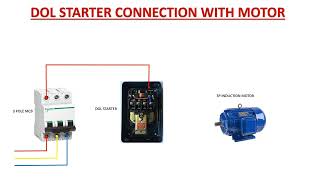 DOL STARTER CONNECTIONTHREE PHASE MOTOR CONNECTIONRYB ELECTRIC [upl. by Edwina]