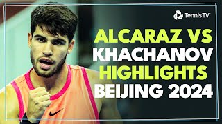 Carlos Alcaraz vs Karen Khachanov Highlights  Beijing 2024 [upl. by Aihsal]