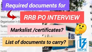 Required documents for RRB PO Interview 📚📚📚Selected candidates 🎯RRB PO INTERVIEWbankexam [upl. by Matthei834]