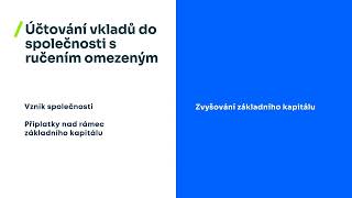 Účtování vkladů do společnosti s ručením omezeným  Jak účtovat v Money S3 [upl. by Tanney]