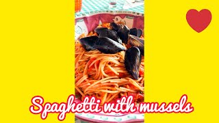 SPAGHETTI WITH MUSSELS easy recipe shorts [upl. by Soigroeg]