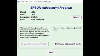 HOW TO RESET EPSON INKPAD OF L805 SERIES [upl. by Hellman283]