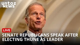 LIVE Senate Republicans speak after electing Thune as leader [upl. by Jilleen]