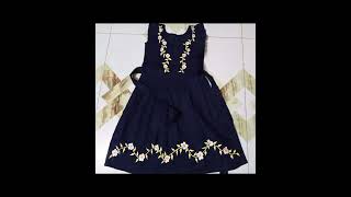 Febric painting baby dress Hand painted beautiful girls dress [upl. by Drobman420]