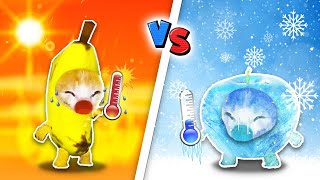 Hot vs Cold The Epic Battle of Banana Cat and Apple Cat 🐱 Baby Banana Cat Compilation 😿 [upl. by Ahsirtap63]