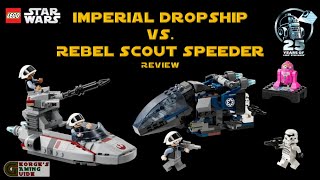 Lego Star Wars 25th Anniversary Imperial Dropship vs Rebel Scout Speeder 40755 Review [upl. by Duyne]