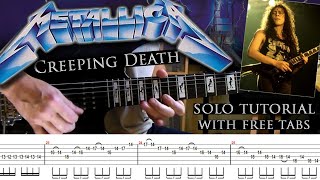 Metallica  Creeping Death guitar solo lesson with tablatures and backing tracks [upl. by Yartnod]