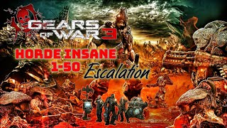 Gears of War 3  INSANE Horde Escalation  50 Waves no Death [upl. by Skill848]