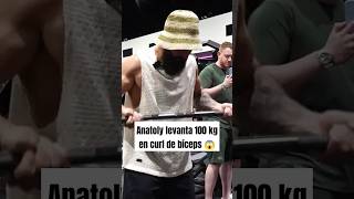 Anatoly levanta 100 kg en curl de bíceps gym fitness bodybuilding powerlifting [upl. by Nanreit]