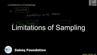 Limitations of Sampling Statistics Lecture  Sabaqpk [upl. by Alameda494]