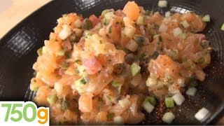 Recette du Tartare de saumon facile et rapide  750g [upl. by Nilyarg]