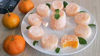 postre fácil con 3 ingredientes sin horno con zumo de mandarinate sorprenderá 🔝👍 [upl. by Comyns]