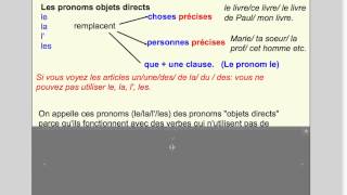 Les pronoms objets directs lelallesmp4 [upl. by Nnylf]