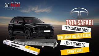 Tata safari 2024 fog light installation Light upgrade Strip Light Car Palace Bhubaneswar [upl. by Kolosick]