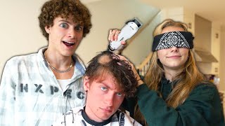 BLINDFOLDED HAIRCUT  Anna Shumate TOMMY UNOLD [upl. by Boigie734]